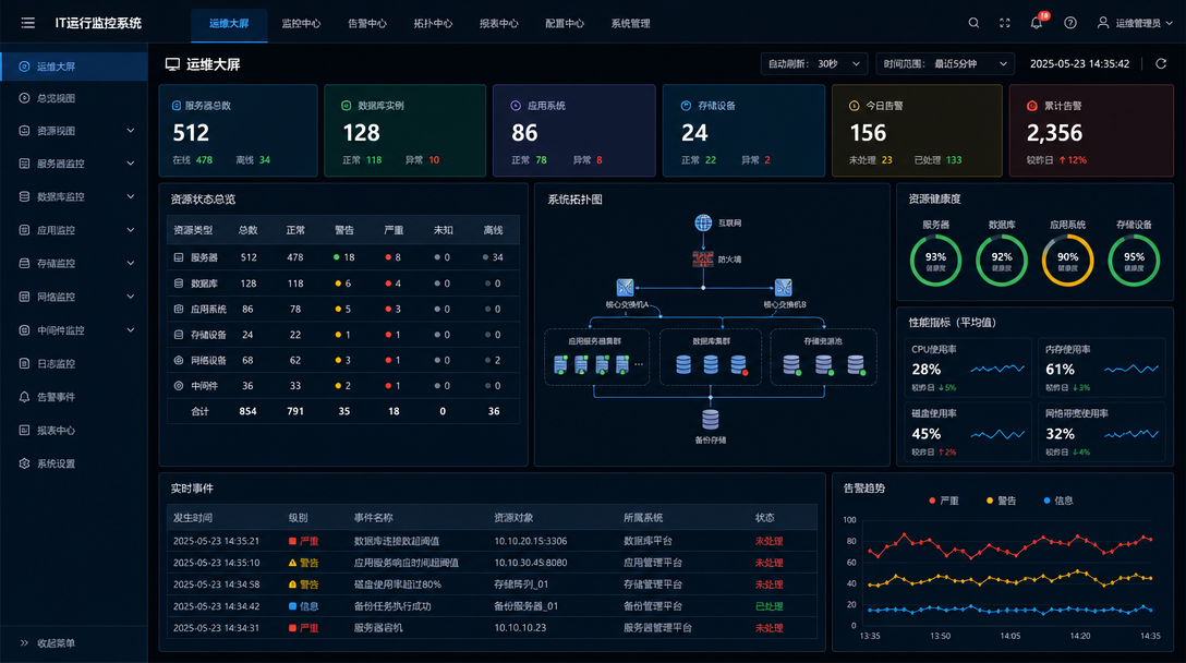 运维大屏功能图